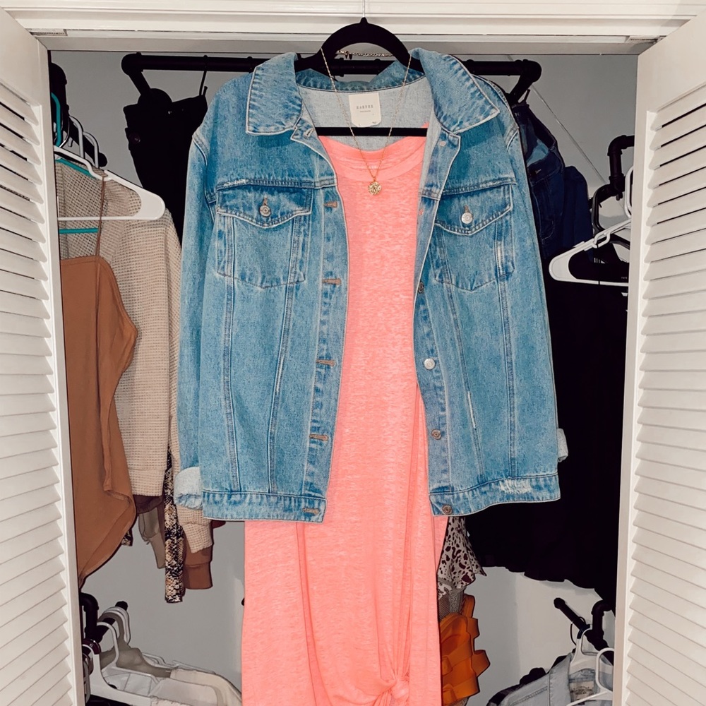 Bright pink long summer dress